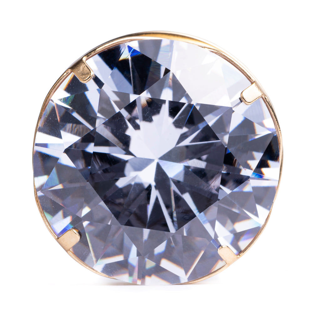 Gold Clear Diamond Metall Ohr Messgerät / Plug