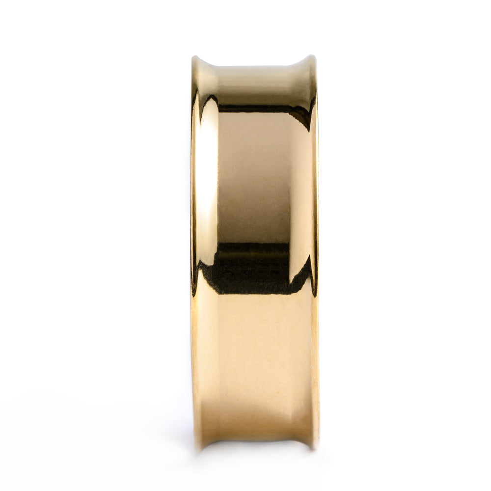 Gold Double Flare Stainless Steel Tunnel - Metal Ear Plugs in 3mm (0.12") - 50mm (1 3/16") Gauge Sizes
