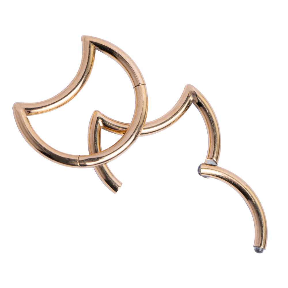 Titan -Halbmondmond, Septum Ring 1,2 mm Gauge in Gold