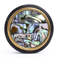 Plug / Gauge en bois mosaïque d’abalone dorée