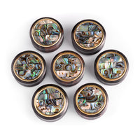 Plug / Gauge en bois mosaïque d’abalone dorée