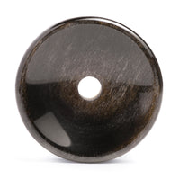 Tunnel / Plug / Gauge concave en obsidienne dorée