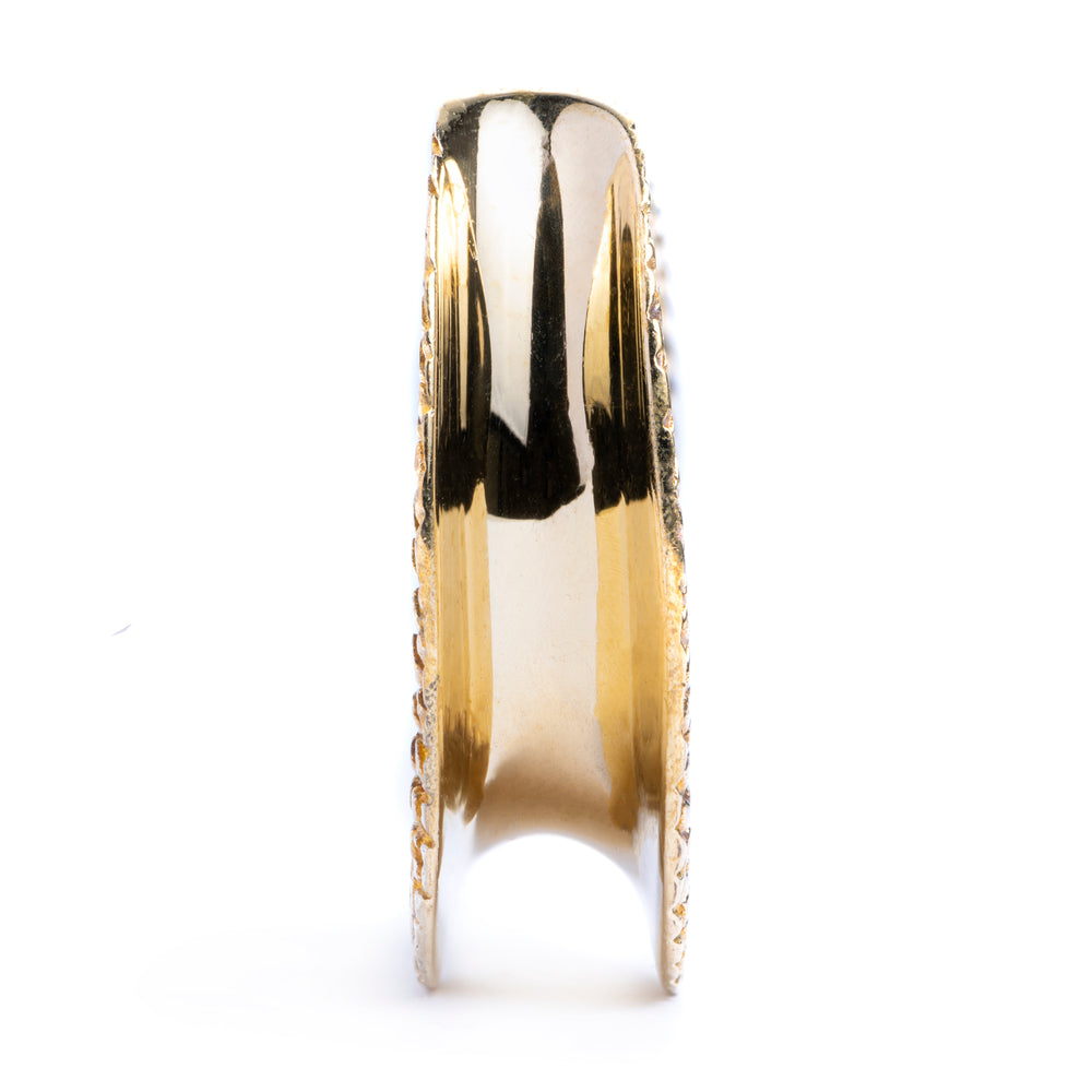 Gold Snake Saddle Metal Ear Gauge / Plug - Metal Saddle Hangers for Stretched Ears in 12mm (1/2") - 32mm (1 1/4")