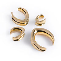 Gold en forme de V Plug d’oreille en acier chirurgical / calibre