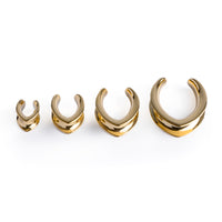 Gold en forme de V Plug d’oreille en acier chirurgical / calibre