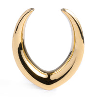 Gold en forme de V Plug d’oreille en acier chirurgical / calibre
