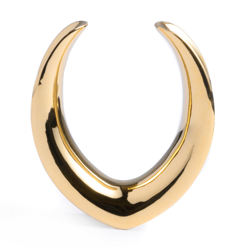 Gold en forme de V Plug d’oreille en acier chirurgical / calibre