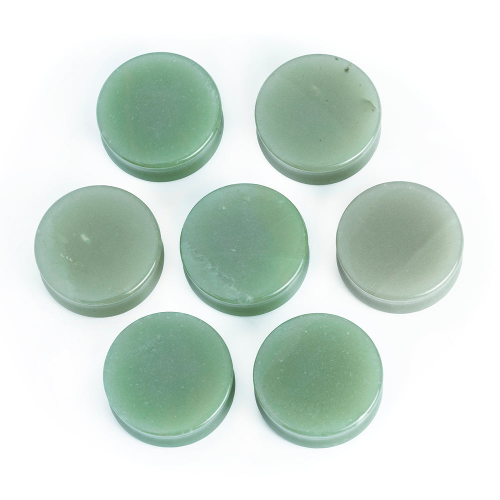 Aventurine Green Jade Stone Plug / Gauge - Double Flare Stone Ear Plugs / Gauge in 6mm (2g) - 30mm (1.18")