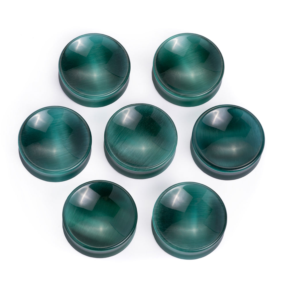 Green Cats Eye Glass Plug Stretched Ears Jewellery / Gauge - Double Flare Glass Ear Plugs / Gauges in 10mm (00g), 20mm (13/16th), 30mm (1.18")