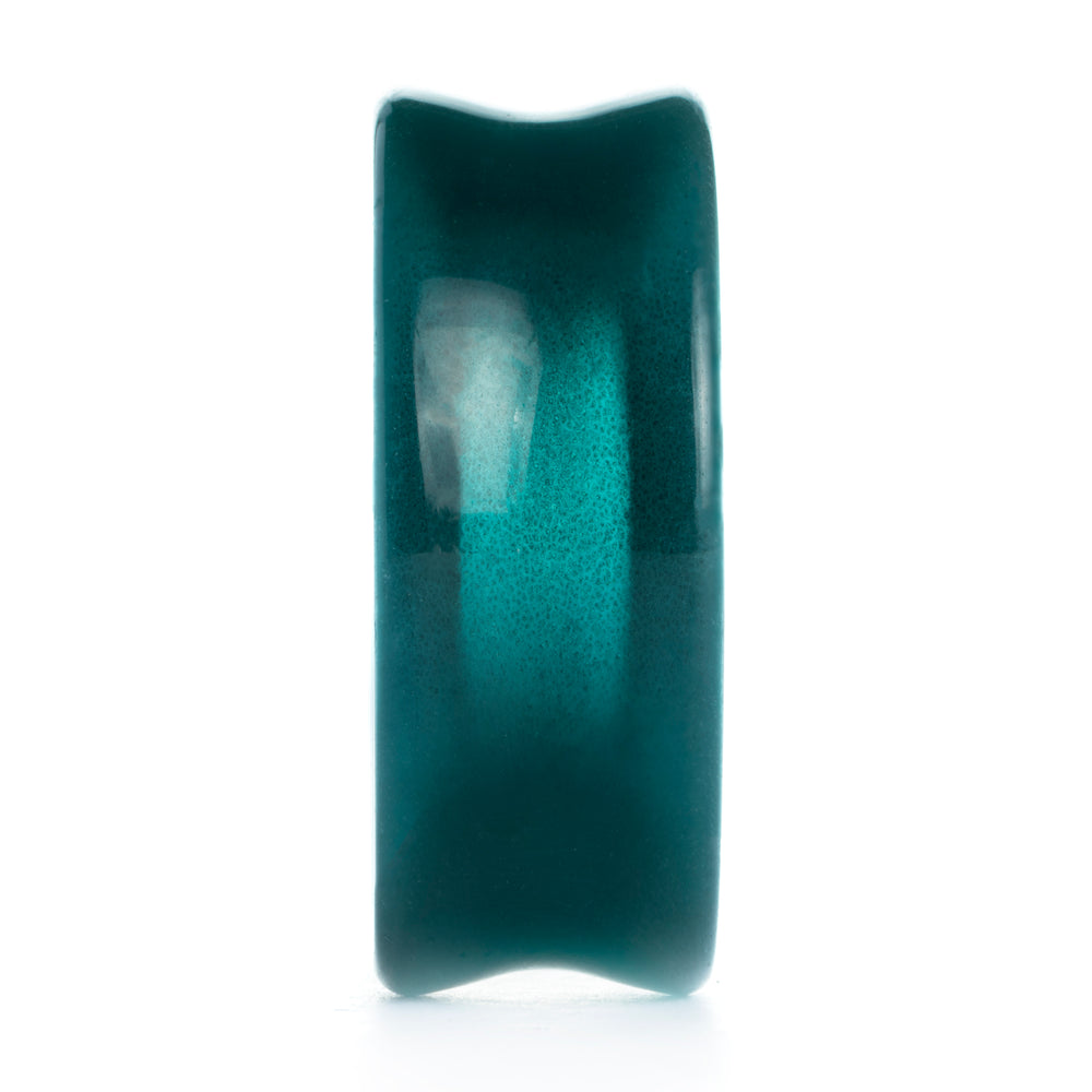 Green Cats Eye Glass Ear Tunnel - Double Flare Glass Ear Plugs / Gauges in 6mm (2g), 20mm (13/16th), 30mm (1.18")