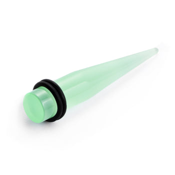 Single Green Glow In The Dark Taper For Stretching in Sizes 1.6mm to 10mm