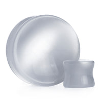 Plug / Gauge en verre œil-de-chat gris