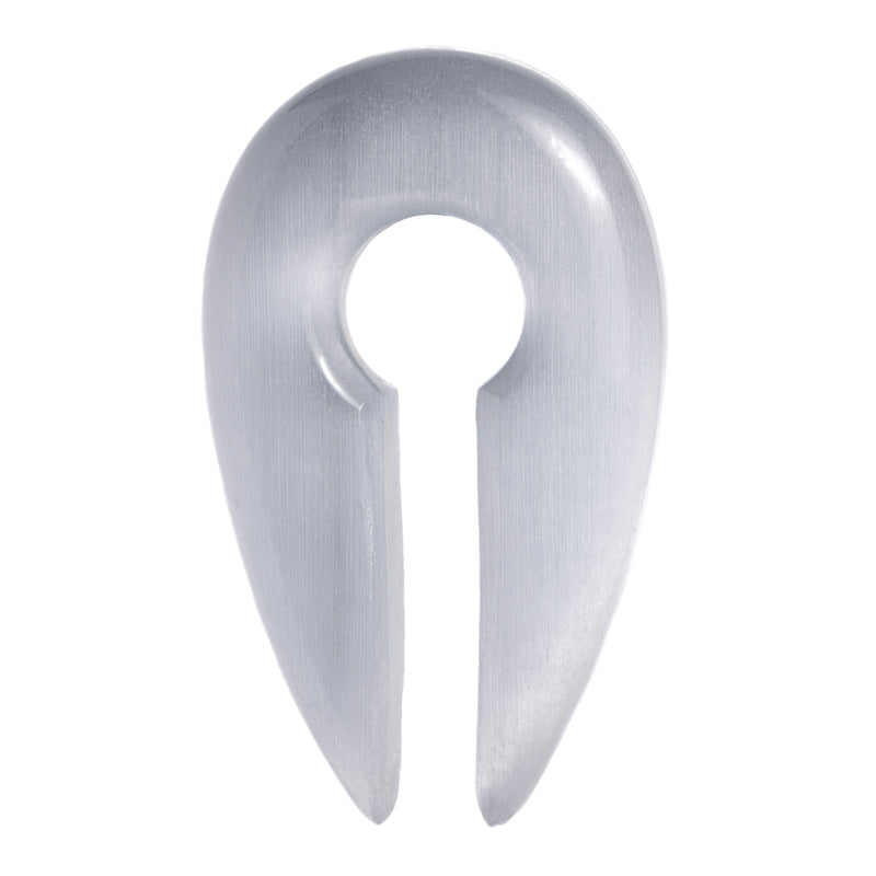 Poids d'oreille pince trou de serrure en verre œil-de-chat gris - Paire