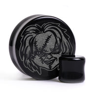Plug / Gauge Chucky - Verre noir | Face plate double évasé
