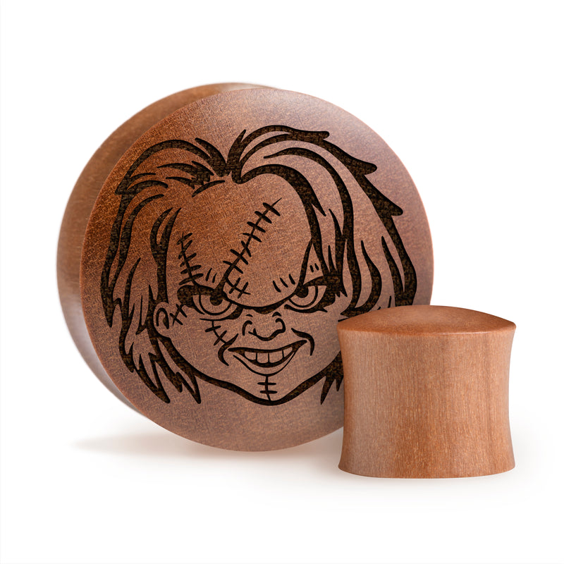 Plug / Gauge Chucky - Bois de Saba | Convexe double évasé