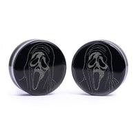 Plug / Gauge Ghostface - Verre noir | Face plate double évasé