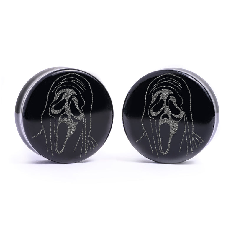 Plug / Gauge Ghostface - Verre noir | Face plate double évasé