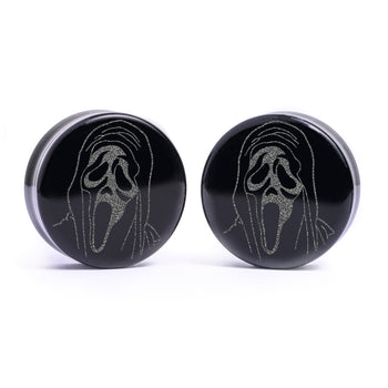 Tooth Plug / Gauge - Black Glass | Flat Faced Double Flare