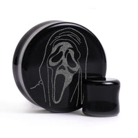 Plug / Gauge Ghostface - Verre noir | Face plate double évasé