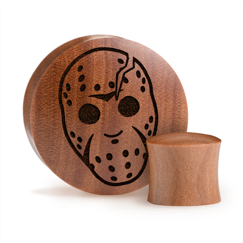 Jason Voorhees Plug / Gauge - Saba-Holz | Konvexer Doppelflansch