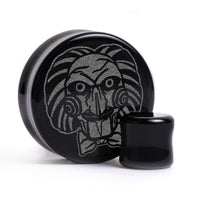 Plug / Gauge Jigsaw - Verre noir | Face plate double évasé