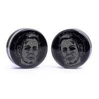 Plug / Gauge Michael Myers - Verre noir | Face plate double évasé