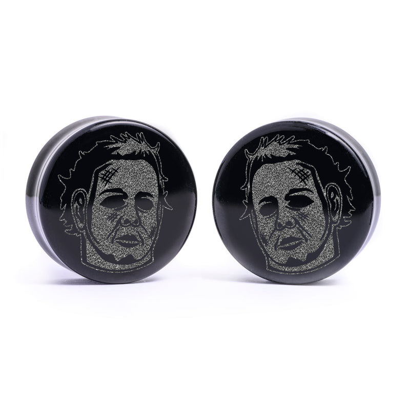 Plug / Gauge Michael Myers - Verre noir | Face plate double évasé