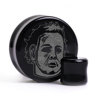 Plug / Gauge Michael Myers - Verre noir | Face plate double évasé