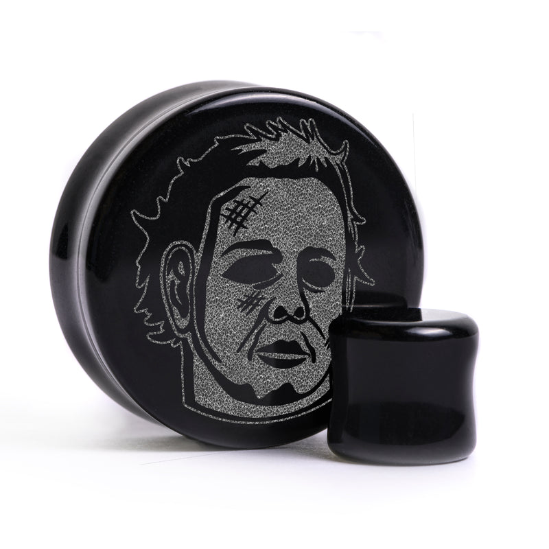 Plug / Gauge Michael Myers - Verre noir | Face plate double évasé