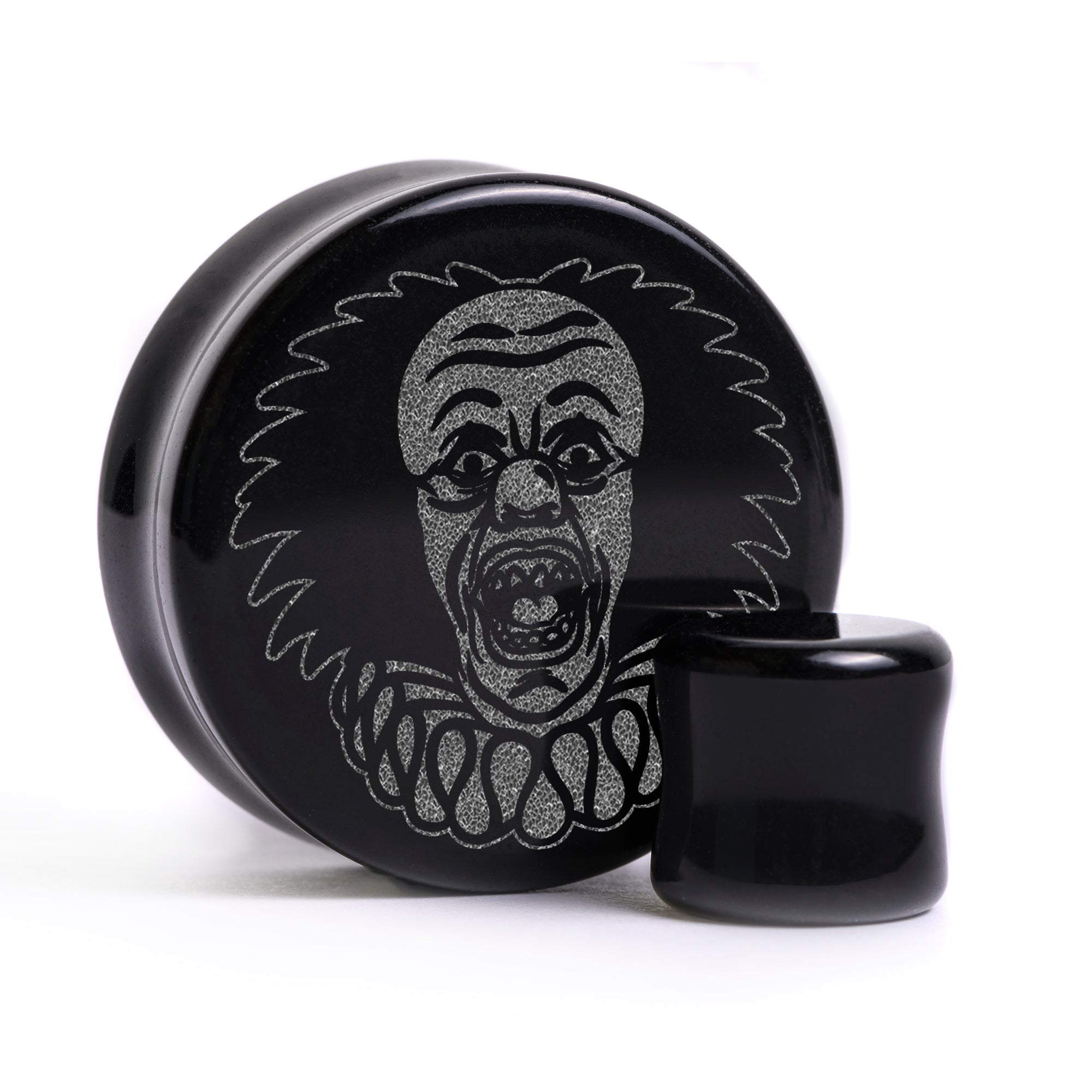 Pennywise Plug / Gauge - Black Glass | Flat Faced Double Flare
