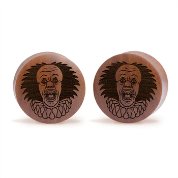 Crescent Moon Silver Inlay Wood Plug - Custom Plugs, Ear Plugs, Gauges, Stretched Ears