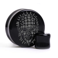 Plug / Gauge Pinhead - Verre noir | Face plate double évasé