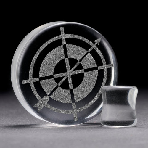 Hawkeye Plug / Gauge - Clear Glass | Flat Faced Double Flare