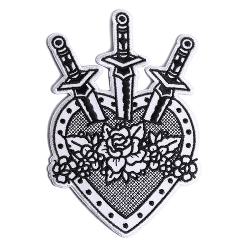 Unique amazing Dagger Love Heart Patch