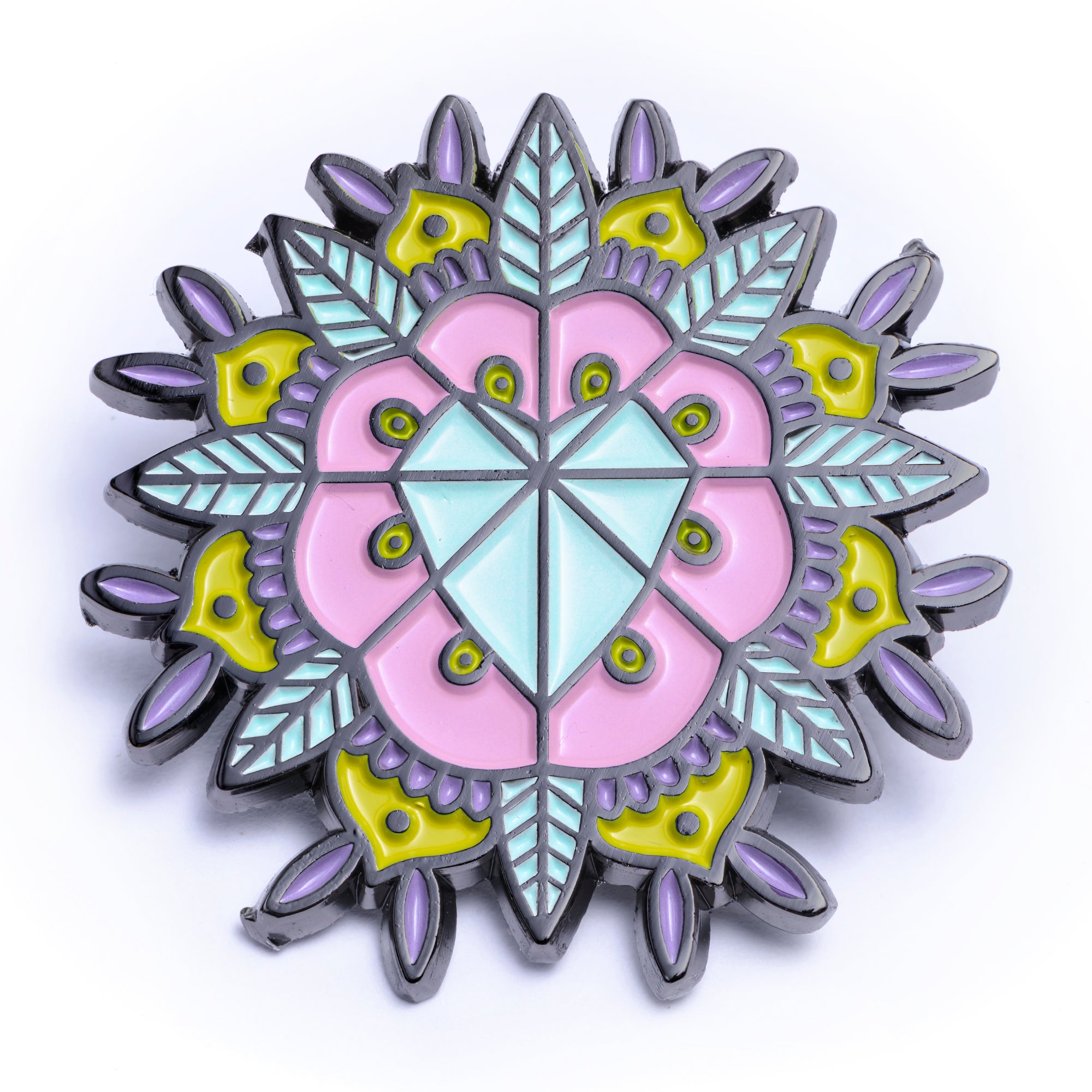 Cute Heart Mandala Pin - Enamel