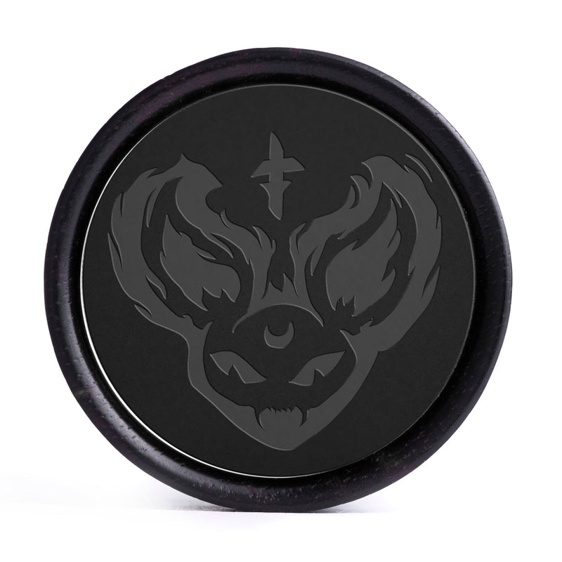 Plug / Gauge Chauve-souris de l'enfer - Bois d'ébène incrustation noir | Convexe double évasé