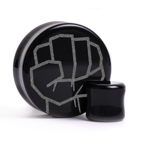 Hulk Plug / Gauge - Black Glass | Flat Faced Double Flare