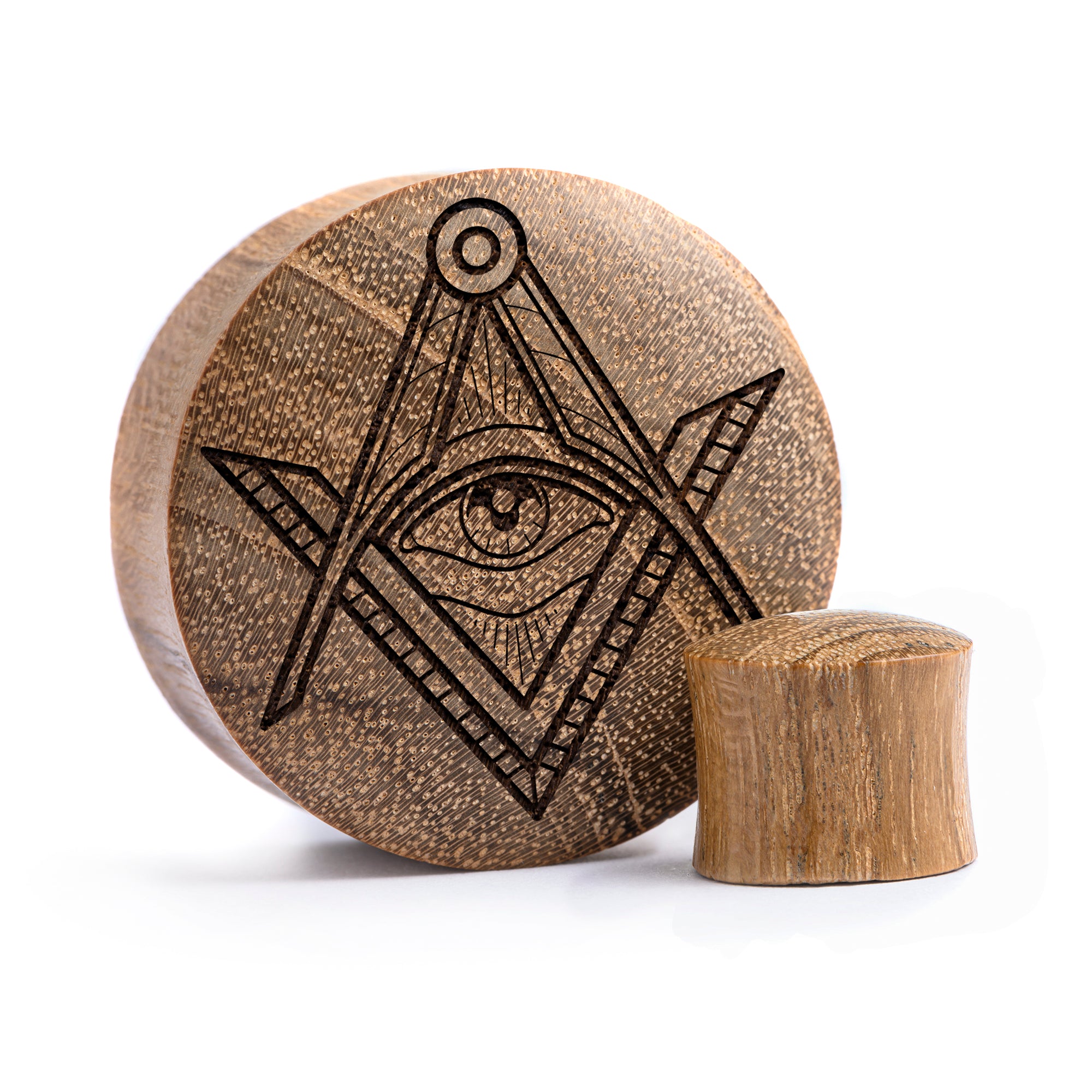 Illuminati Plug / Gauge - Teakholz | Konvexe Doppelaufgeweitet