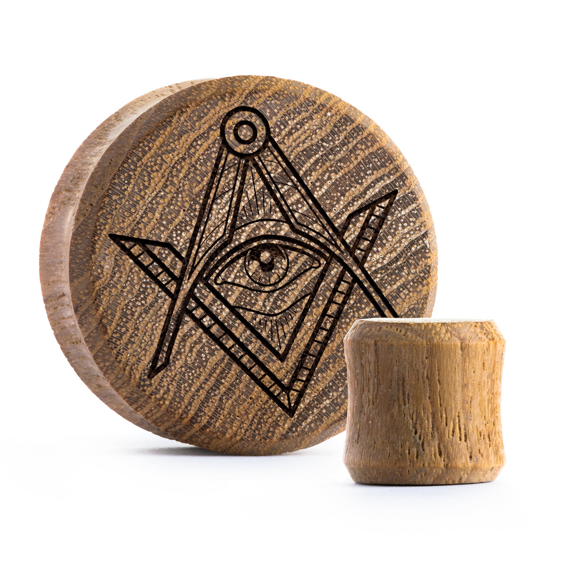 Illuminati Plug / Gauge - Teakholz | Doppelaufgeweitet mit flachem Gesicht