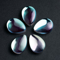 Plug / Gauge en verre irisé bleu et vert en goutte
