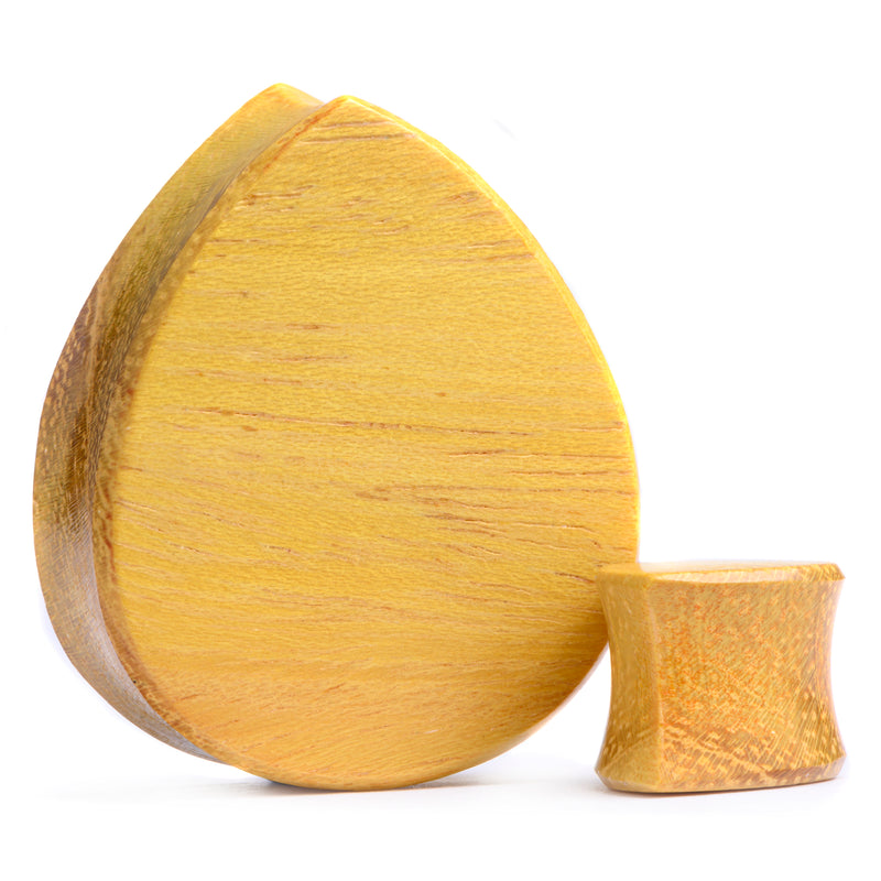Plug / Gauge d'oreille en bois de jaquier en goutte