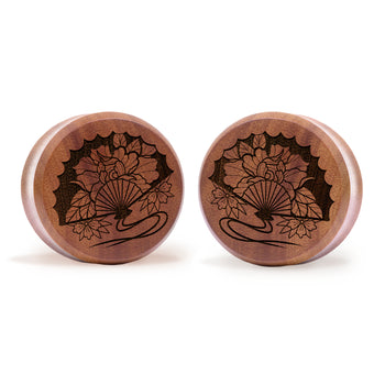 Snowflake Plug / Gauge - Saba Wood | Doppelaufgeweitet mit flachem Gesicht