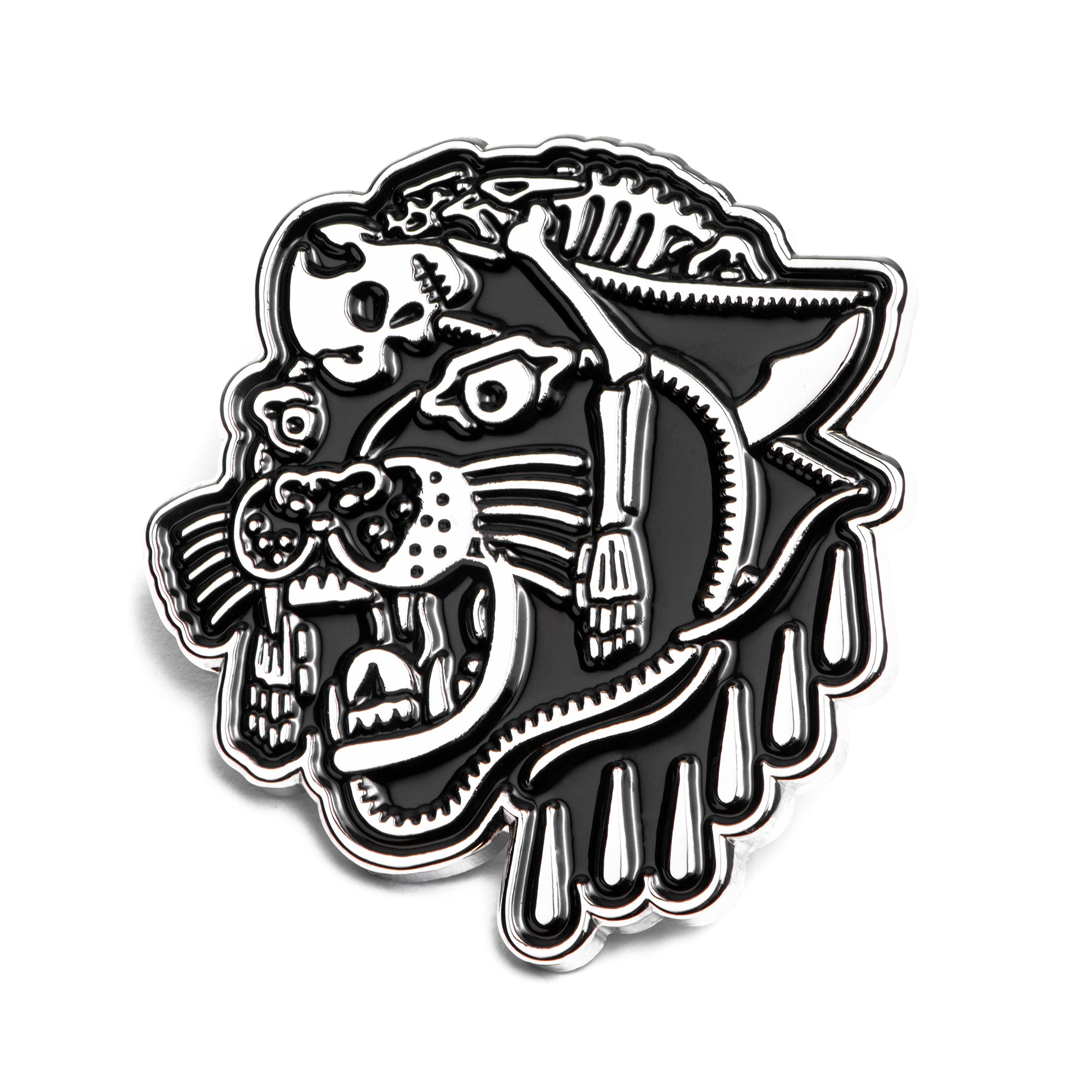 Alternative emo Broche panthère squelette - émail