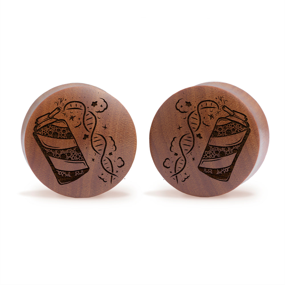 Rasierschaum DNA -plug / gauge - Saba Wood | Konvexe Doppelaufgeweitet