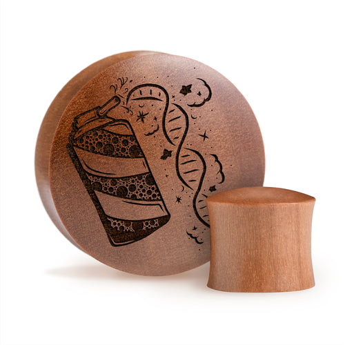 Rasierschaum DNA -plug / gauge - Saba Wood | Konvexe Doppelaufgeweitet