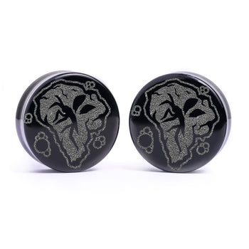 Mosquito Island Plug / Gauge - Black Glass | Flat Faced Double Flare