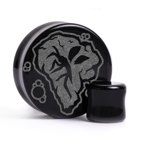 Mosquito Island Plug / Gauge - Black Glass | Flat Faced Double Flare