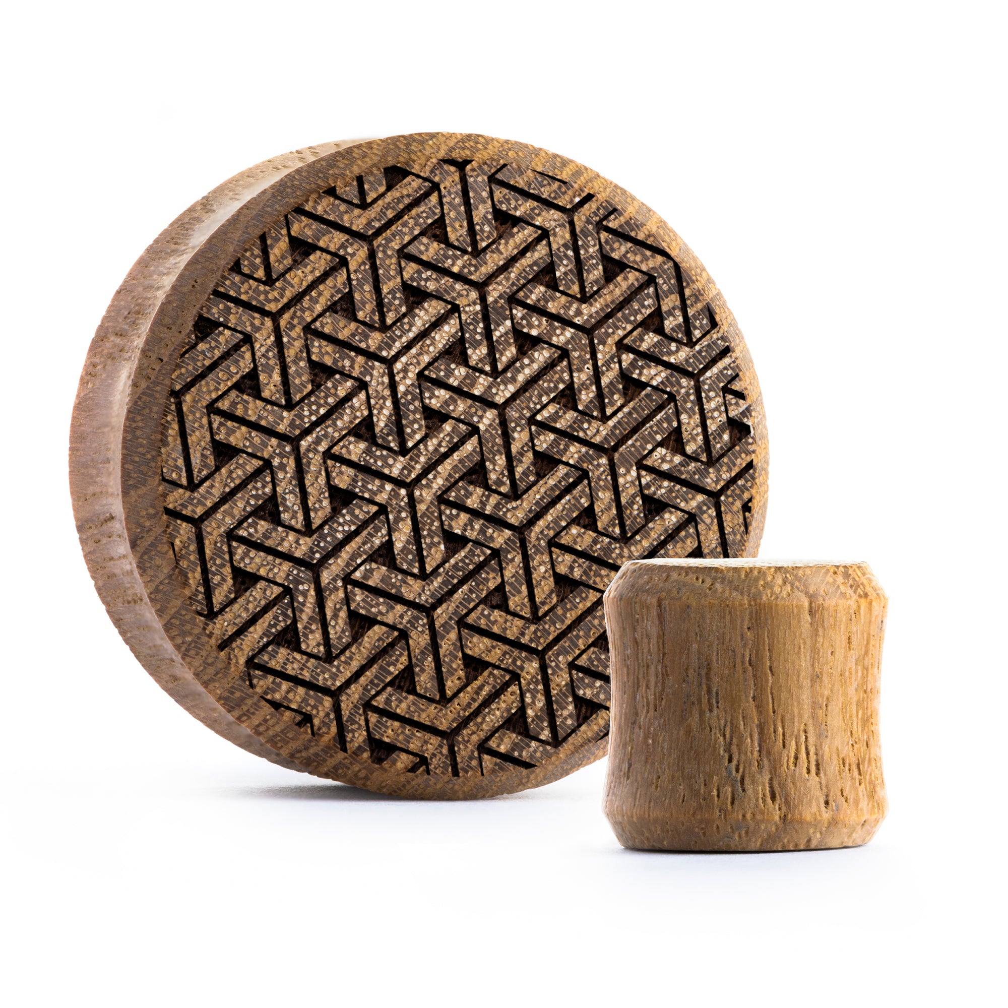 Kikkou Plug / Gauge - Teak Wood | Flat Faced Double Flare