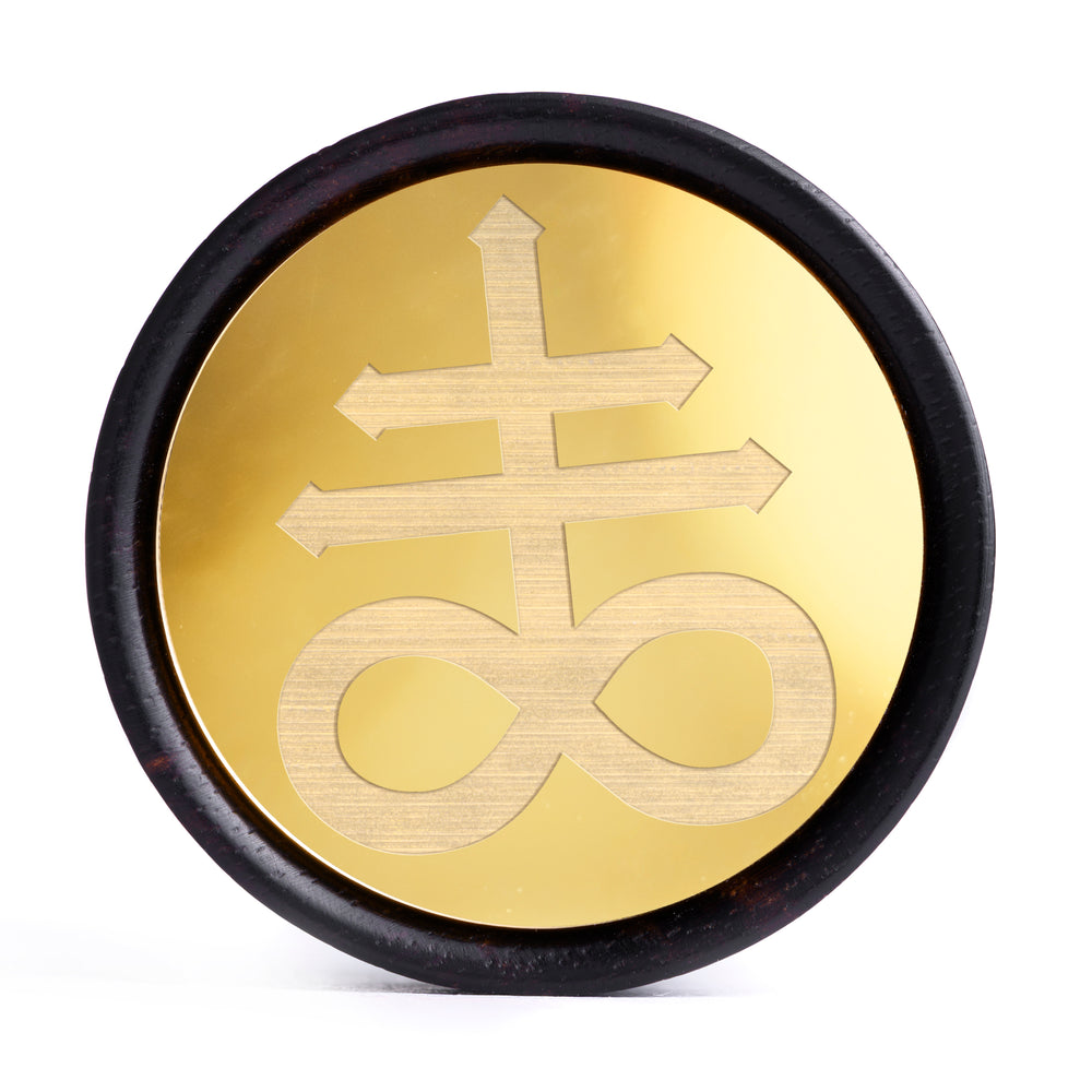 Leviathan Cross Plug / Gauge - Gold Inlay Ebony Wood | Convex Double Flare - Lasered To Order In House At Custom Plugs HQ