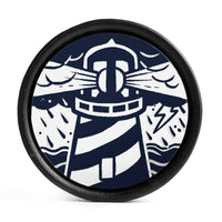 Plug / Gauge Phare - Bois d'ébène incrusté bleu & blanc | Convexe double évasé